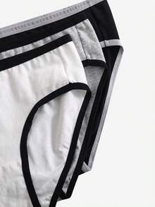 SHEIN 8件/包 女款青少年女孩純色黑灰白極簡棉質舒適柔軟三角內褲，四季適用 - 彩色 - 查看 4
