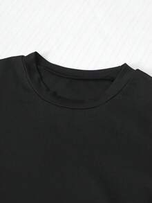 SHEIN 青少年女孩 T-shirt 百搭休閒貓咪印花 3 件組 高領長袖保暖內層底層 - 彩色 - 查看 3