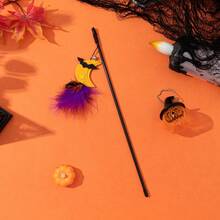 PETSIN 1 PC Halloween Cat Toy Stick With A Fancy Design - Halloween Fake Feather Cat Self-Entertaining Toy - Multicolor - View 7