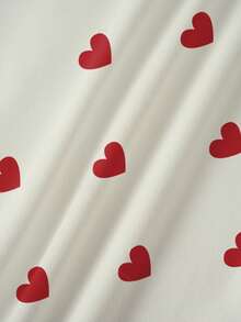 Strawberry Shortcake X SHEIN Tween Girl Heart Print Short Sleeve T-Shirt And Shorts Set - White - View 6