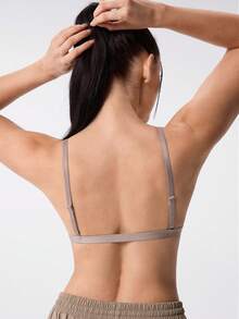 Loungeista Grey Front-Closure Wireless Bra With Fixed Padding, Detachable Shoulder Straps, Multiple Wearing Styles: Camisole, Cross-Back, And Tank Top - Grey - View 2