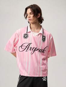 Vaulklash Men's Casual Fashion Street Polo Shirt - Pink - View 6