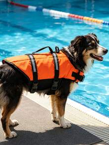 Large And Medium-Sized Dog Life Jackets - Highly Durable, With Excellent Buoyancy And High Reliability, Suitable For Use By Large And Medium-Sized Dogs. - Orange - View 2