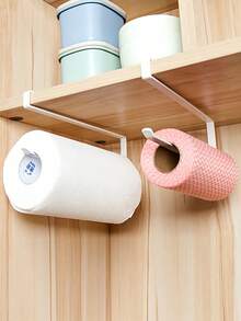 1 PC No Drill Wall Mounted Kitchen Paper Towel Storage Rack Multifunctional Holder For Kitchen Bathroom Cabinet Household Organizer Accessory - Multicolor - View 6