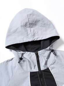 STYNVO Men's Two-Tone Color Block Zip-Up Hoodie And Letter Print Pants Set - Multicolor - View 3