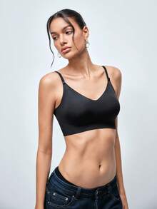 Softvol 1pc Women's Seamless Multi-Way Convertible Backless Bra For Summer - Black - View 7