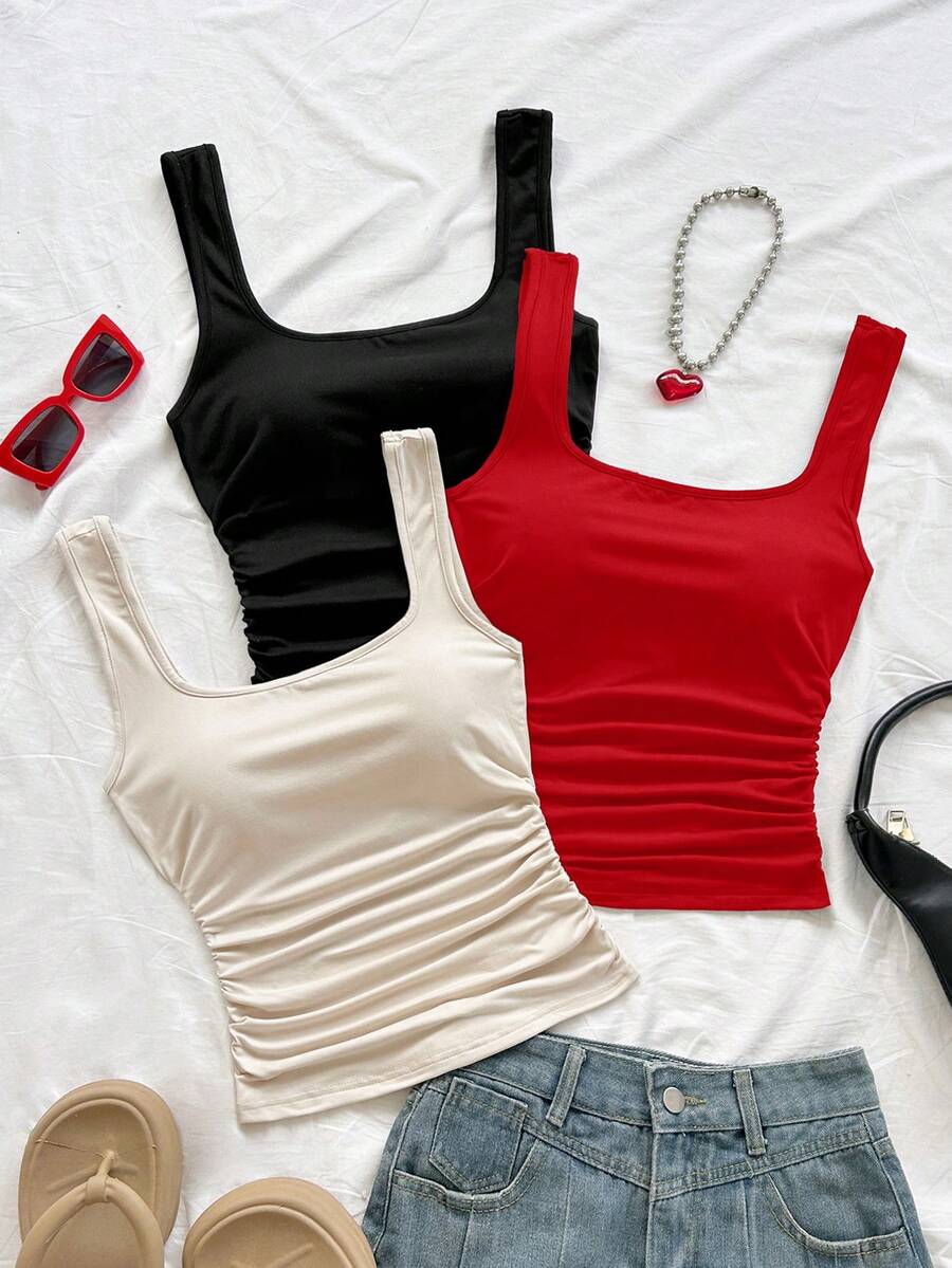 Soleia Spring/Summer New Back To School Night Out Casual Sexy Vacation Western Beach Wedding Guest Outfit Graduation Brunch Women's Clothing Black Red Beige - Multicolor - View 1