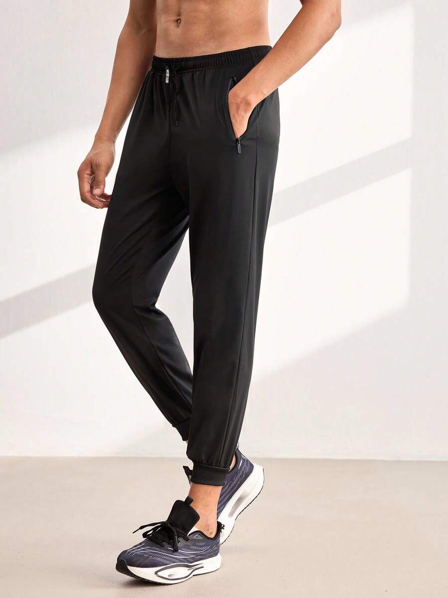 Driftmere Men's Sports Pants, Quick-Dry Outdoor Casual Drawstring Sweatpants, Elastic Waist Black Spring Fall - Black - View 1
