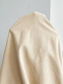 SHEIN CURVE+ 大尺碼女款V領短袖休閒西裝外套，畢業季、返校季適用 - 杏色 - 查看 7