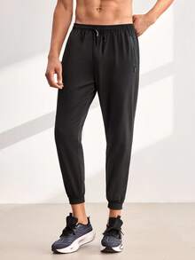Driftmere Men's Sports Pants, Quick-Dry Outdoor Casual Drawstring Sweatpants, Elastic Waist Black Spring Fall - Black - View 6