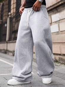 Major Grit Men's Drawstring Waist Casual Versatile Daily Wear Sweatpants - Light Grey - View 4