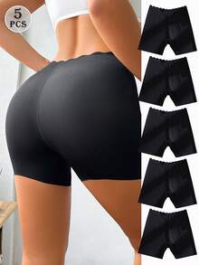 Wedaily 5件組無縫低腰內褲套裝 - 黑色 - 查看 3