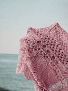 Gaivellea Women's Minimalist French Romantic Paris Solid Color Knit Top Vacation Dusty Pink Summer Brunch Tea Party - Pink - View 8