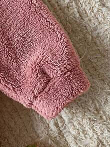 SHEIN 新生女嬰卡通刺繡3D耳朵設計衛衣與秋冬長褲套裝 - 粉色 - 查看 4