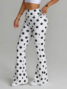 Velisys Velisys Seamed Colorful Leopard Print Flared Pants (With Pockets) - Multicolor - View 5