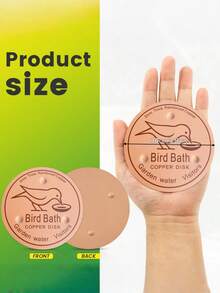 1pc Copper Bird Bath Tray, Reinforced Pure Copper Cleaning Plate With 3-Point Support, Suitable For Outdoor Bird Bath Basin Year-Round Physical Water Cleaning - multicolor - View 4