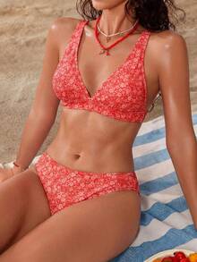 Swim Mod 2026 春夏女款兩件式泳衣，性感托高小胸顯瘦度假溫泉比基尼 - 彩色 - 查看 8