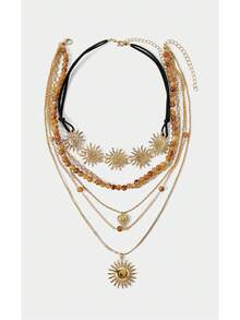 Noxbound 1 Set Of Bohemian, Ladies Multi-Layer Necklace - Multicolor - View 2