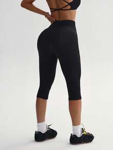Easithlete Easithlete Women's Casual Versatile Slim Fit Sports Capris - Black - View 2
