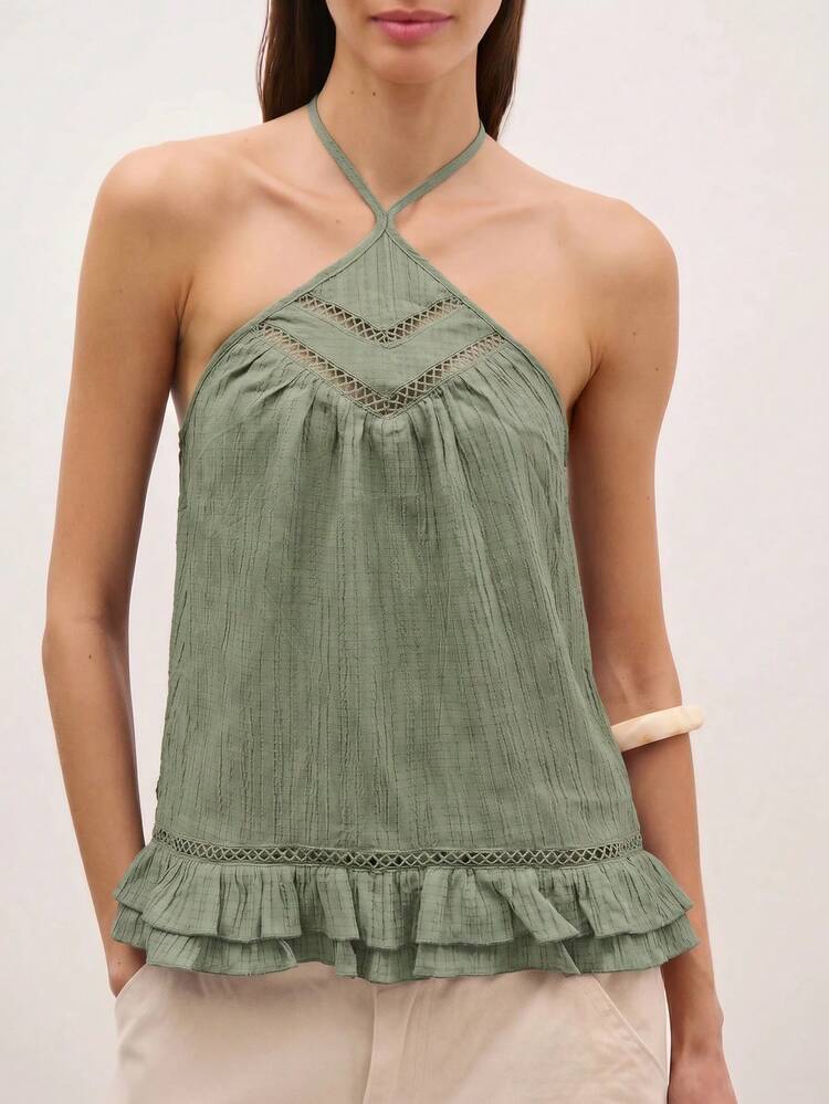Nöista BOHO TOP WITH RUFFLES AT BOTTOM - Mint Green - View 6