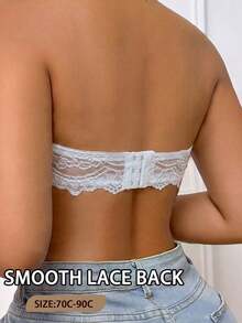 SHEIN 1pc Women's Lace Underwire Bra - White - View 2