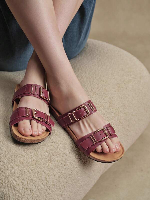 Solecia Women Shoes Women's Fashion Comfort Flat Boken Beach Sandals Women's Flat Sandals