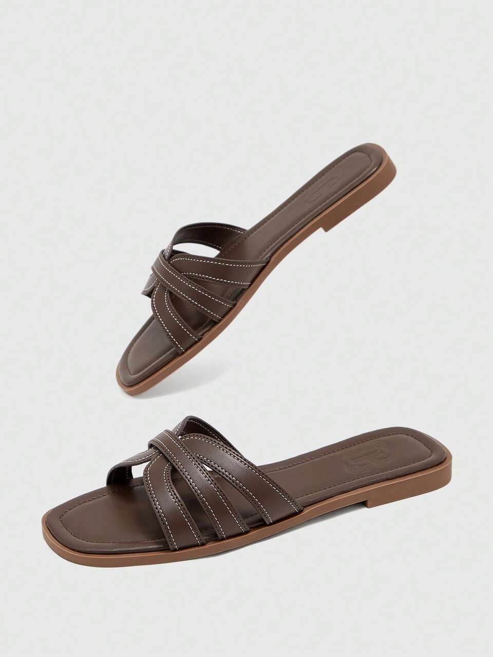 CUCCOO BIZCHIC Summer New Mocha Brown Beach Vacation Casual Women's Flat Sandals