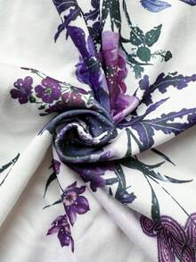 SHEIN 少女可愛優雅高階感洋裝套裝，粉色紋理針織高彈性面料，蝴蝶結修身顯瘦長袖洋裝，附短款披肩外套，3D蝴蝶結設計 - 紫色 - 查看 3