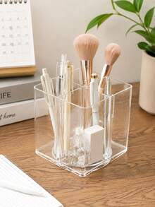 1pc Clear Drink Packet Organizer,Desktop Rotating Tea Bag Coffee Divided Storage Box,Reusable Storage Organizer For Coffee Station, Cabinet, Pantry, Countertop, Office, Kitchen,Cosmetic Box. - Transparent - View 6