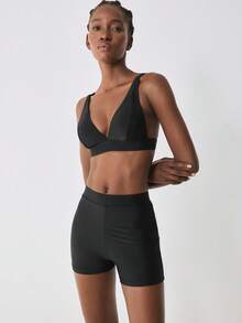 YARNWELL Women's Adjustable Strap Triangle Cup Swim Top - Black - View 9