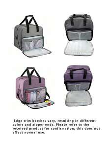 1pc Sewing Machine Carrying Case With Multiple Storage Pockets, Also Applicable For Traveling Outside.Universal Handbag With Shoulder Strap, Compatible With Most Standard Sewing Machines, Brother, Janome, Etc. Crochet Sewing Supplies Storage - Multicolor - View 3