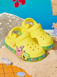 SpongeBob SquarePants | SHEIN 童趣卡通兒童涼鞋 LED發光園藝鞋，輕量EVA材質，透氣快乾耐穿 - 黃色 - 查看 8