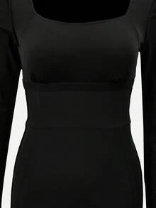 Nuvra Women's Elegant Solid Color Flared Jumpsuit For Commuting - Black - View 6