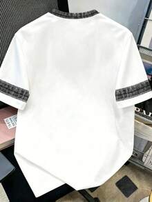 Manfinity Hypemode Men's Letter Print Casual Versatile Daily Wear T-Shirt - Black and White - View 3