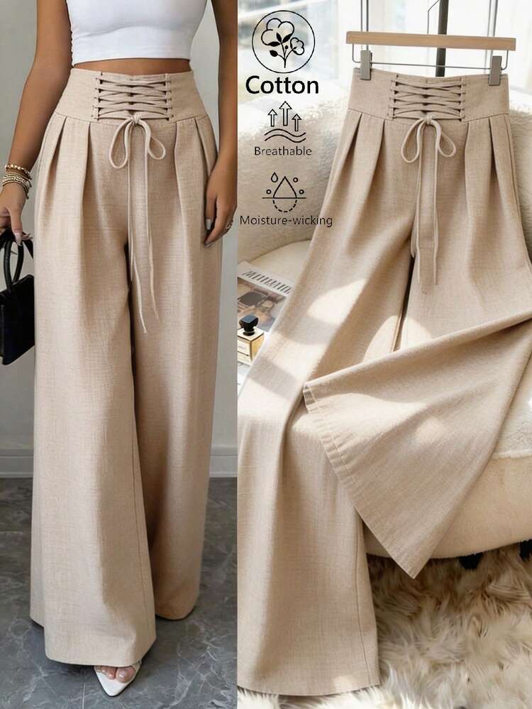 Elenzga Khaki,Summer,Elegant,Brunch,Office Elegant Apricot High