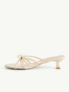 CUCCOO CHICEST Spring And Summer New Light Multi-Color Patent Leather Bow Thin Strap Sandals Versatile Vacation - Light apricot - View 6