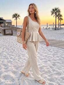 Sylviya Casual Women's Summer Vacation Sleeveless Top And Pants 2 Pieces Set - Multicolor - View 7