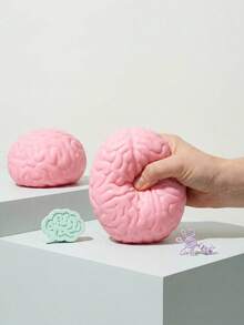 POKOJA LAND Easy Sqweezy Jumbo Brainy - اضغط على هذا الدماغ العملاق الكبير والممتع والناعم والبطيء الارتفاع لتخفيف التوتر - لعبة حسية / لعبة تململ أصلية وهدية للأطفال والبالغين - متعدد الألوان - مشاهدة 2