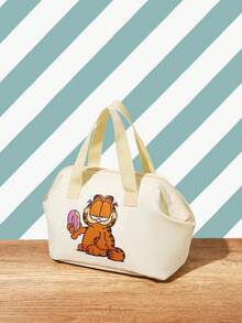 GARFIELD | SHEIN 1個卡通圖案保溫便當袋，適用於露營、旅行、購物、學校、工作及其他場合 - 奶油黃 - 查看 1