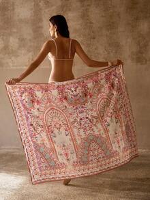MOTF PREMIUM ELEGANT ALL-OVER PRINT MULTIFUNCTIONAL SWIMSUIT COVER-UP SCARF SKIRT - Multicolor - View 1