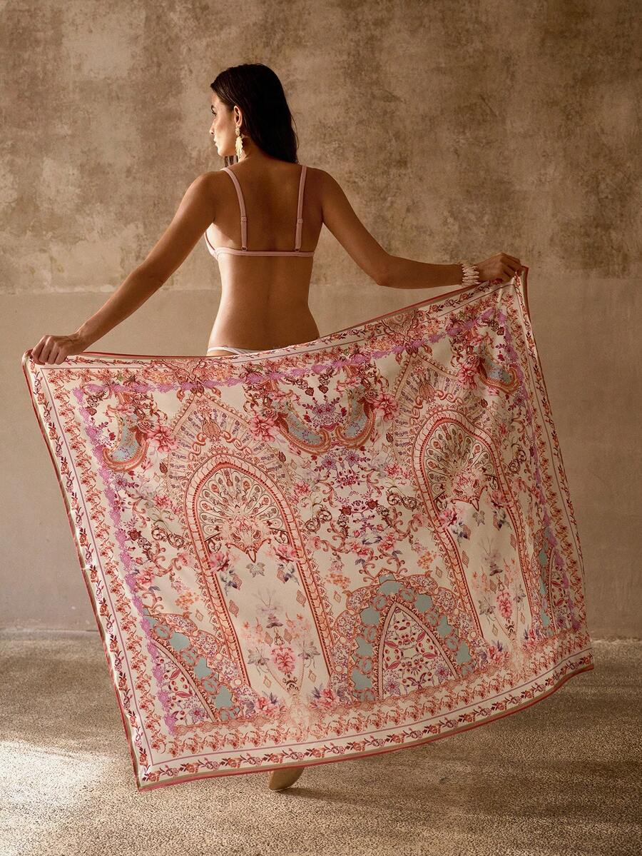 MOTF PREMIUM ELEGANT ALL-OVER PRINT MULTIFUNCTIONAL SWIMSUIT COVER-UP SCARF SKIRT - Multicolor - View 1
