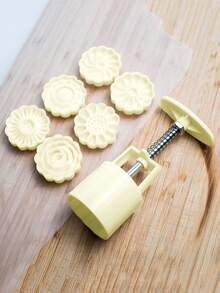 Hand Pressed Mooncake Mold Set ABS Mid Autumn Festival, Mung Bean Cake, DIY Dessert - Beige - View 2