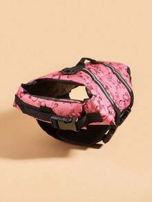 1PC Summer Pet Life Jacket For Small Dogs & Cats, High Buoyancy Adjustable Swimming Vest For Pool & Beach - Pink - View 12
