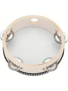 1 PC 6-Inch Wooden Tambourine-An Educational Percussion Toy And Rhythm Instrument Suitable For Parties, Karaoke, Church Celebrations, And Performances; For Children And Adults; Music Supplies. - Multicolor - View 3