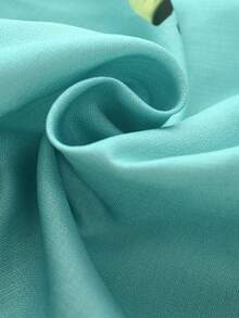 Linhara CURVE Kemeja Kasual Liburan Musim Gugur Lengan Panjang Leher V Ukuran Besar dengan Motif Bordir Imitasi - Hijau - View 3