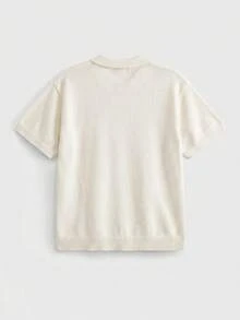 EASEVO Men's Plus Size Solid Color Casual Versatile Daily Wear Knit Top - White - View 8