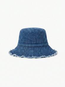 MUSERA Frayed Edge Tie String Bucket Hat Cool For Festival - cowboy - View 4