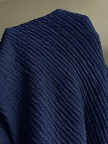Elaquor 大尺碼女款對比飾邊短袖上衣與寬腿褲休閒日常兩件套 - 藏蓝色 - 查看 7