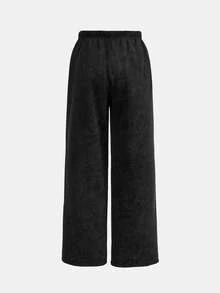 SHEIN Tween Girl 休閒日常時尚短版短袖上衣與長褲套裝 - 深灰色 - 查看 7