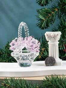 Transparent Flower Basket Decor Suitable For Bedroom And Living Room Decoration - Crystal Rose Basket - View 9